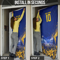 Personalized Bosnia Herzegovina Dragon Soccer Door Cover Football Golden Lily Bosnian Flag Cheering Fans