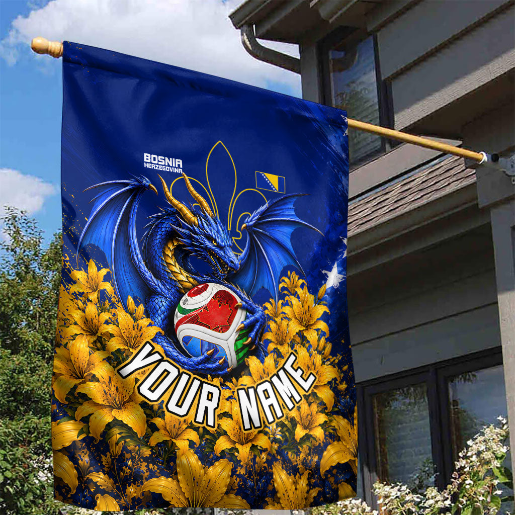 Personalized Bosnia Herzegovina Dragon Soccer Garden Flag Football Golden Lily Bosnian Flag Cheering Fans