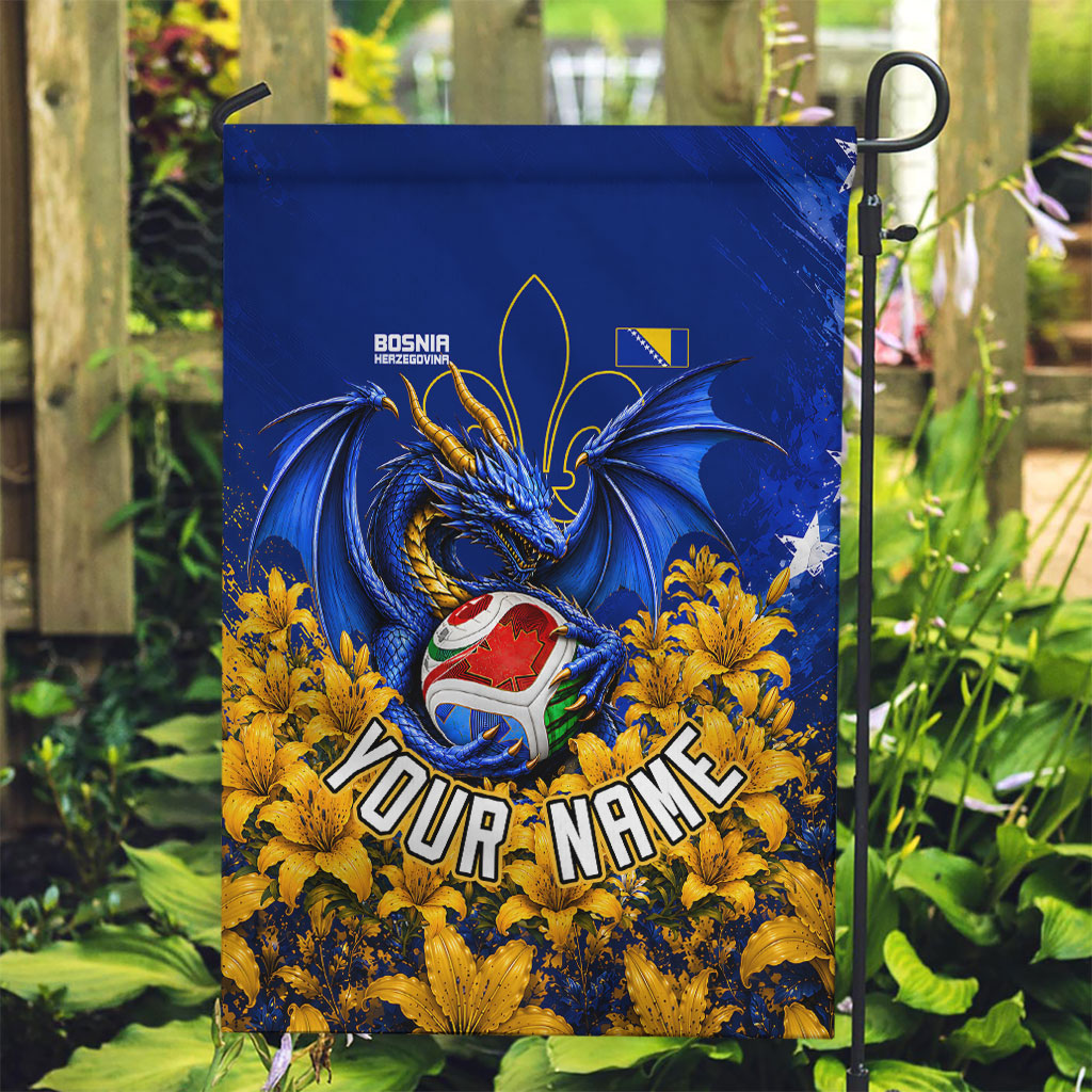 Personalized Bosnia Herzegovina Dragon Soccer Garden Flag Football Golden Lily Bosnian Flag Cheering Fans