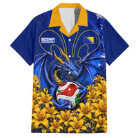 Personalized Bosnia Herzegovina Dragon Soccer Hawaiian Shirt Football Golden Lily Bosnian Flag Cheering Fans