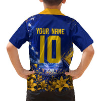 Personalized Bosnia Herzegovina Dragon Soccer Kid Hawaiian Shirt Football Golden Lily Bosnian Flag Cheering Fans