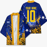 Personalized Bosnia Herzegovina Dragon Soccer Kimono Football Golden Lily Bosnian Flag Cheering Fans