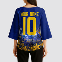 Personalized Bosnia Herzegovina Dragon Soccer Kimono Sleeve Blouse Football Golden Lily Bosnian Flag Cheering Fans