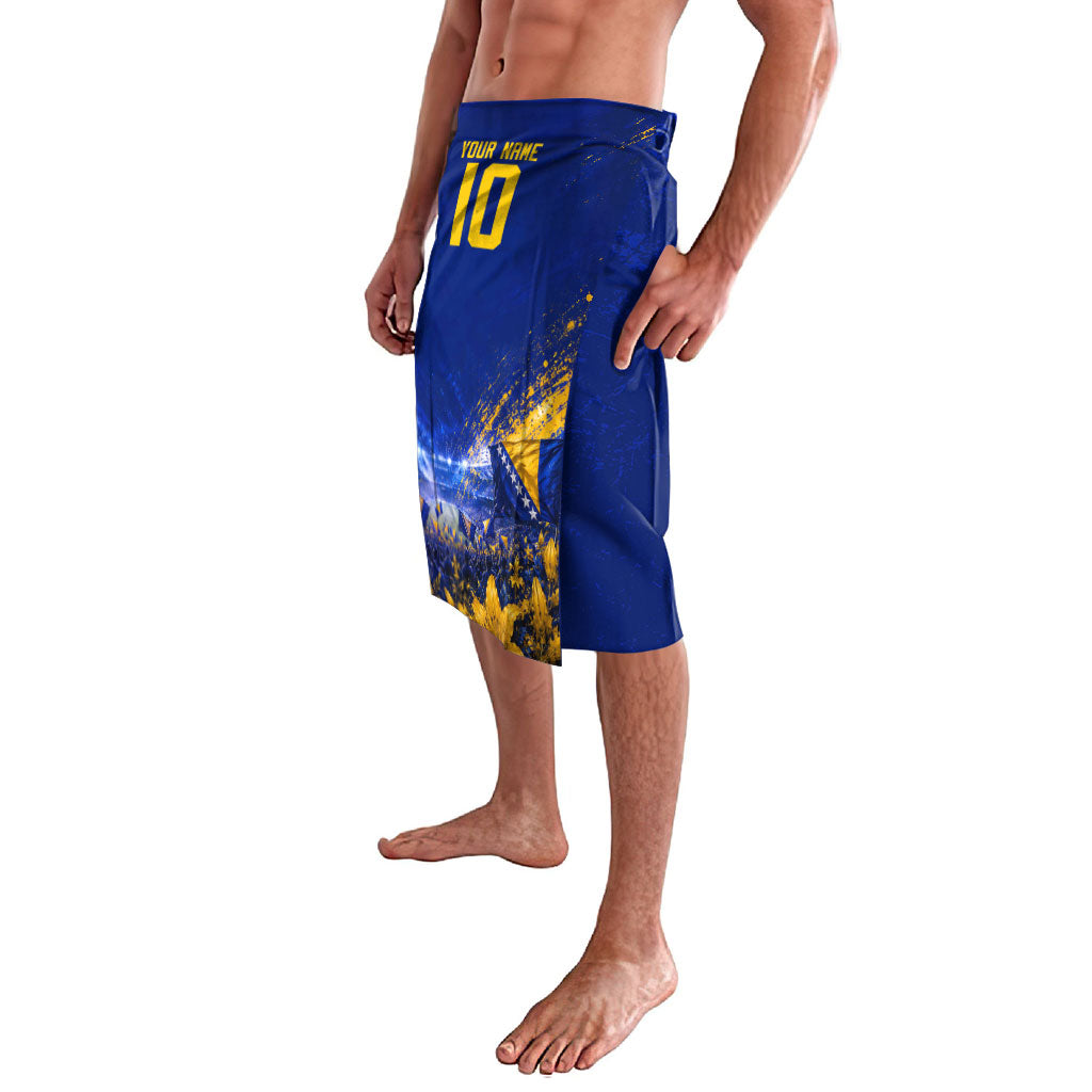Personalized Bosnia Herzegovina Dragon Soccer Lavalava Football Golden Lily Bosnian Flag Cheering Fans