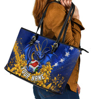 Personalized Bosnia Herzegovina Dragon Soccer Leather Tote Bag Football Golden Lily Bosnian Flag Cheering Fans