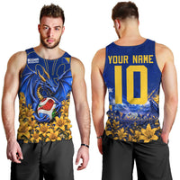 Personalized Bosnia Herzegovina Dragon Soccer Men Tank Top Football Golden Lily Bosnian Flag Cheering Fans