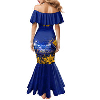 Personalized Bosnia Herzegovina Dragon Soccer Mermaid Dress Football Golden Lily Bosnian Flag Cheering Fans