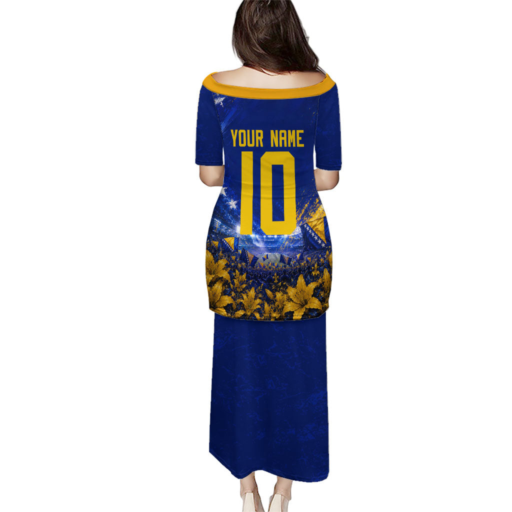Personalized Bosnia Herzegovina Dragon Soccer Puletasi Football Golden Lily Bosnian Flag Cheering Fans