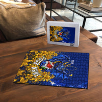 Personalized Bosnia Herzegovina Dragon Soccer Puzzle Football Golden Lily Bosnian Flag Cheering Fans