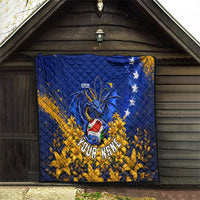 Personalized Bosnia Herzegovina Dragon Soccer Quilt Football Golden Lily Bosnian Flag Cheering Fans
