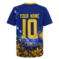 Personalized Bosnia Herzegovina Dragon Soccer Rugby Jersey Football Golden Lily Bosnian Flag Cheering Fans