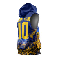 Personalized Bosnia Herzegovina Dragon Soccer Sleeveless Hoodie Football Golden Lily Bosnian Flag Cheering Fans