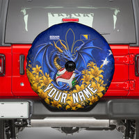 Personalized Bosnia Herzegovina Dragon Soccer Spare Tire Cover Football Golden Lily Bosnian Flag Cheering Fans