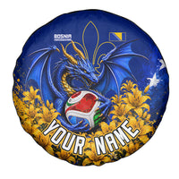 Personalized Bosnia Herzegovina Dragon Soccer Spare Tire Cover Football Golden Lily Bosnian Flag Cheering Fans