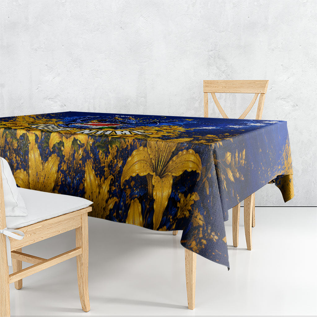 Personalized Bosnia Herzegovina Dragon Soccer Tablecloth Football Golden Lily Bosnian Flag Cheering Fans
