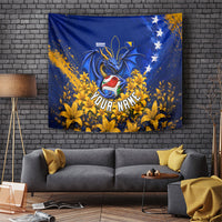 Personalized Bosnia Herzegovina Dragon Soccer Tapestry Football Golden Lily Bosnian Flag Cheering Fans