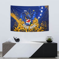 Personalized Bosnia Herzegovina Dragon Soccer Tapestry Football Golden Lily Bosnian Flag Cheering Fans