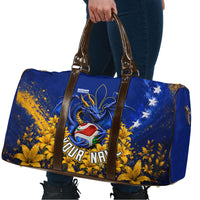 Personalized Bosnia Herzegovina Dragon Soccer Travel Bag Football Golden Lily Bosnian Flag Cheering Fans
