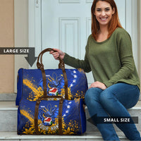 Personalized Bosnia Herzegovina Dragon Soccer Travel Bag Football Golden Lily Bosnian Flag Cheering Fans