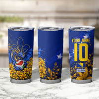 Personalized Bosnia Herzegovina Dragon Soccer Tumbler Cup Football Golden Lily Bosnian Flag Cheering Fans