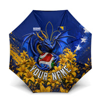 Personalized Bosnia Herzegovina Dragon Soccer Umbrella Football Golden Lily Bosnian Flag Cheering Fans