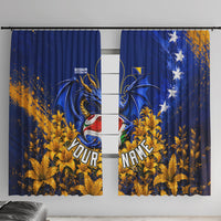 Personalized Bosnia Herzegovina Dragon Soccer Window Curtain Football Golden Lily Bosnian Flag Cheering Fans