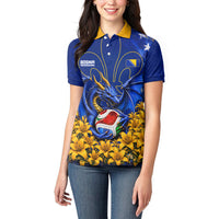 Personalized Bosnia Herzegovina Dragon Soccer Women Polo Shirt Football Golden Lily Bosnian Flag Cheering Fans