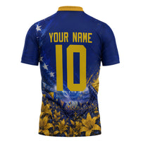 Personalized Bosnia Herzegovina Dragon Soccer Zipper Polo Shirt Football Golden Lily Bosnian Flag Cheering Fans