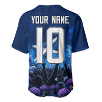 Personalized Scotland Red Lion Soccer Baseball Jersey Scottish Saltire Flag Purple Thistle Cheering Fans