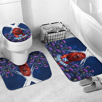 Personalized Scotland Red Lion Soccer Bathroom Set Scottish Saltire Flag Purple Thistle Cheering Fans