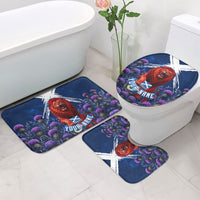 Personalized Scotland Red Lion Soccer Bathroom Set Scottish Saltire Flag Purple Thistle Cheering Fans