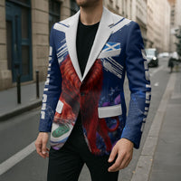 Personalized Scotland Red Lion Soccer Blazer Scottish Saltire Flag Purple Thistle Cheering Fans