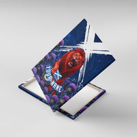 Personalized Scotland Red Lion Soccer Canvas Wall Art Scottish Saltire Flag Purple Thistle Cheering Fans