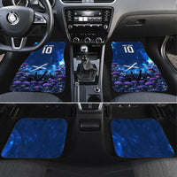 Personalized Scotland Red Lion Soccer Car Mats Scottish Saltire Flag Purple Thistle Cheering Fans