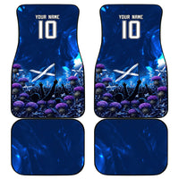 Personalized Scotland Red Lion Soccer Car Mats Scottish Saltire Flag Purple Thistle Cheering Fans