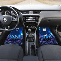 Personalized Scotland Red Lion Soccer Car Mats Scottish Saltire Flag Purple Thistle Cheering Fans