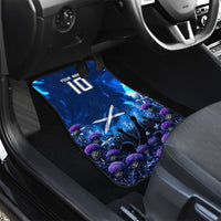 Personalized Scotland Red Lion Soccer Car Mats Scottish Saltire Flag Purple Thistle Cheering Fans