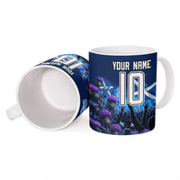 Personalized Scotland Red Lion Soccer Ceramic Mug Scottish Saltire Flag Purple Thistle Cheering Fans