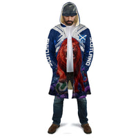 Personalized Scotland Red Lion Soccer Cloak Scottish Saltire Flag Purple Thistle Cheering Fans