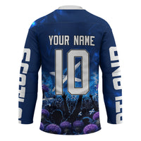 Personalized Scotland Red Lion Soccer Hockey Jersey Scottish Saltire Flag Purple Thistle Cheering Fans