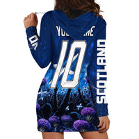 Personalized Scotland Red Lion Soccer Hoodie Dress Scottish Saltire Flag Purple Thistle Cheering Fans