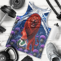 Personalized Scotland Red Lion Soccer Men Tank Top Scottish Saltire Flag Purple Thistle Cheering Fans