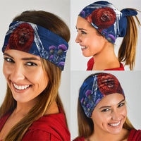 Personalized Scotland Red Lion Soccer Neck Gaiter Scottish Saltire Flag Purple Thistle Cheering Fans
