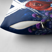 Personalized Scotland Red Lion Soccer Pillow Cover Scottish Saltire Flag Purple Thistle Cheering Fans