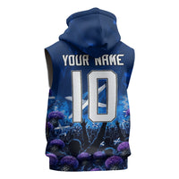 Personalized Scotland Red Lion Soccer Sleeveless Hoodie Scottish Saltire Flag Purple Thistle Cheering Fans
