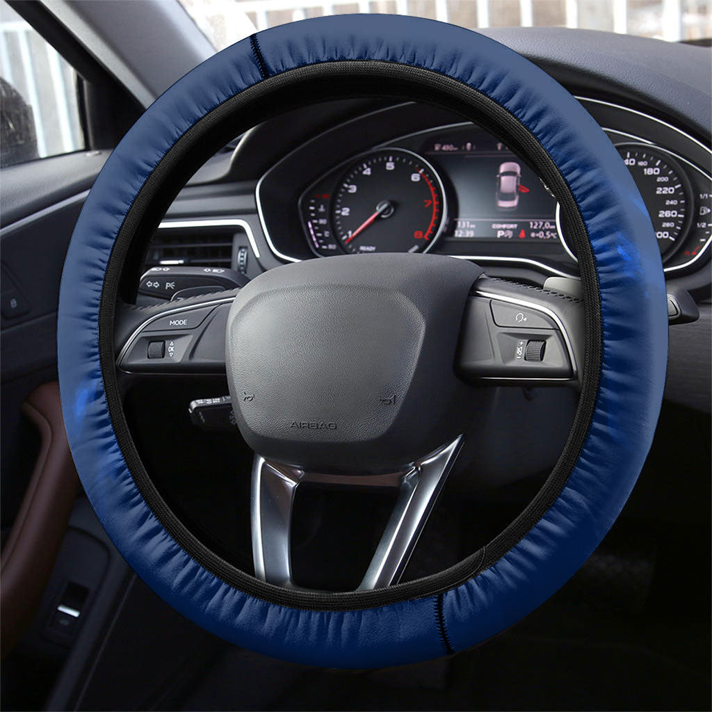 Scotland Red Lion Soccer Steering Wheel Cover Scottish Saltire Flag Purple Thistle Cheering Fans