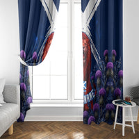 Personalized Scotland Red Lion Soccer Window Curtain Scottish Saltire Flag Purple Thistle Cheering Fans