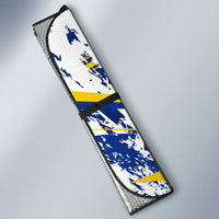 Personalized Sweden Dala Horse Soccer 2026 Auto Sun Shade Grunge Swedish Flag Brush Strokes