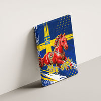 Personalized Sweden Dala Horse Soccer 2026 Canvas Wall Art Grunge Swedish Flag Brush Strokes