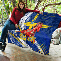 Personalized Sweden Dala Horse Soccer 2026 Quilt Grunge Swedish Flag Brush Strokes